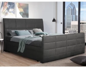 Postel boxspring Bonny 180x200 cm, antracitová vintage látka