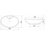 KERRA - Umývadlo na desku KR-139 MARBLE BL/G (černozlaté) 5907548118424