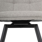 Židle jídelní, krémová látka, 360° otočný mechanismus, černý matný lak, kovové nohy