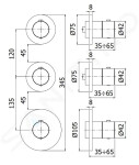 PAFFONI - Modular Box Termostatická baterie pod omítku, pro 2 spotřebiče, kartáčovaná zlatá MDE018HGSP