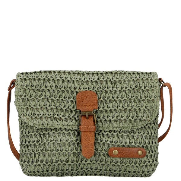 Dámská pletená crossbody kabelka Olive Boho, zelená