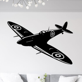 Samolepka Stíhačka Supermarine Spitfire Barva: černá, Velikost: 100 x 65 cm