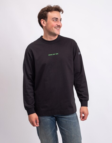 Tričko ONE OF XX Longsleeve Tree Faded Black Black