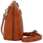 Luxusní dámská kožená crossbody kabelka Defra, koňaková