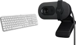 Logitech MX Keys S pro Mac + Brio 100 / Set bezdrátové klávesnice a webkamery / Pro macOS / Bluetooth / USB-C