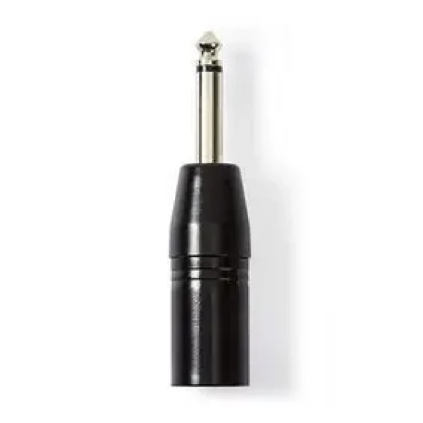 Nedis XLR adaptér černá / XLR 3pinová zástrčka / jack 6.35 mm / poniklovaný (COTP15942BK)