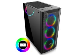 EVOLVEO Ptero Q1 černá ATX 2x USB 2.0 1x USB 3.0 4x RGB 120 mm bez zdroje průhledná bočnice Ptero Q1