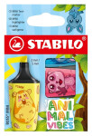 Zvýrazňovač STABILO BOSS MINI Animal Vibes 3ks - neonové barvy