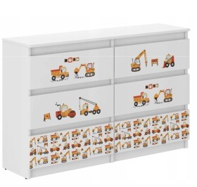 DumDekorace Dětská komoda pro malé stavaře 77x30x120 cm - Bíla