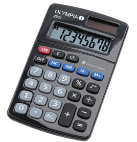 Olympia 2501 / kalkulačka / 8 místný displej / baterie solární článek (4030152401857)