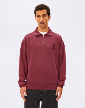Armedangels GMT Dye Zip Troyer 3753 velvet red washed M