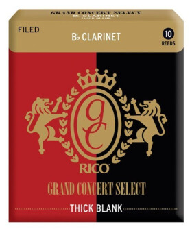 Rico RGT10BCL350 - Grand Concert Select Thick Blank - Bb Clarinet Reeds 3.5 - 10 Box