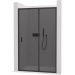 CERANO - Sprchové posuvné dveře Varone LINE L/P - 6 mm - černá matná, grafitové sklo - 150x195 CER-8050BD7553