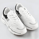 Bílo-černé dámské sneakersy brokátovými vsadkami (LU-2) Bílá XL (42)