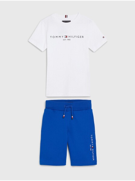 Sada klučičího trička kraťasů bílé modré barvě Tommy Hilfiger Kluci