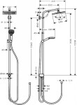 HANSGROHE - Crometta Sprchová souprava E 240 Showerpipe pro renovace, EcoSmart 9 l/min, chrom 27289000