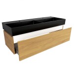 Koupelnová skříňka s umyvadlem SAT Feel 120x30x46 cm medový dub mat SATFEEL120DMU3 SATFEEL120DMU3