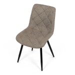 Židle jídelní, krémová látka, nohy černý kov