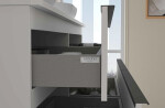 CERANO - Koupelnová skříňka Velora - bílá matná, úchytka černá + deska pod umyvadlo Navira Slim - 18 mm - 120x54,8x46,5 CER-664714