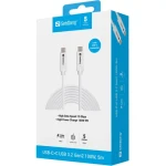 Sandberg USB-C to C USB 3.2 Gen2 100W 5 m bílá / Kabel USB-C na USB-C / 10 Gbit/s (136-76)