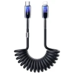 Joyroom S-A43 Crystal-Clear Series Nabíjecí spirálový kabel USB-C (M) - Lightning (M) 30W 1.5m černá (6956116728182)
