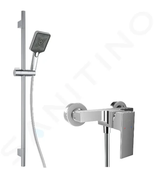 Kielle Sprchový set s baterií, tyčí, hadicí a sprchovou hlavicí, chrom 10211SN10