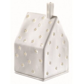 Räder Porcelánový svícen domeček Stars, bílá barva, porcelán