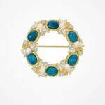 Luxusní brož ve tvaru věnce Azzurra, Modrá