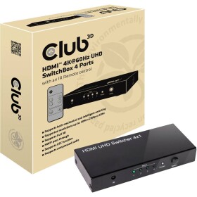 CLUB3D CSV-1370 HDMI switchbox černá / 4x HDMI / 4K 60Hz (CSV-1370)