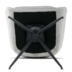 Židle jídelní, krémová látka, noha černý kov, otočný mechanismus 360°