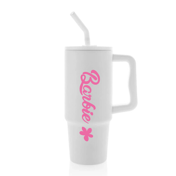 BARBIE - bílý cestovní termohrnek 900 ml