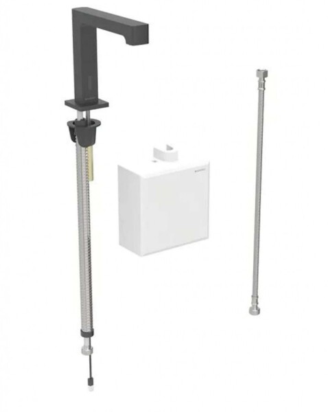 GEBERIT - Brenta Elektronický umyvadlový ventil, napájení z generátoru, easy to clean, matná černá 116.175.14.1