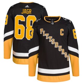 Pánský dres Jaromír Jágr #68 Pittsburgh Penguins Adidas Authentic Player Pro Alternate Black Velikost: