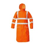 Nepromokavý plášť SIRET HI-VIS oranžový s kapucí a reflexními pruhy S oranžový