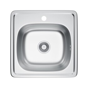 Erga HD, 1-komorový ocelový dřez 485x485x160 mm, dekor síťovinová struktura, ERG-MLS-HD4848D