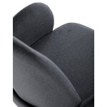 Židle jidelní, šedá látka, černá kovová noha