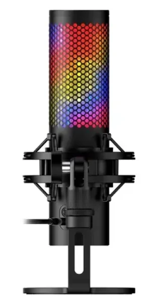 HyperX QuadCast 2 S černá / Stolní mikrofon / USB-C / RGB podsvícení / dotykové ztlumení / 3 m kabel (9A273AA)