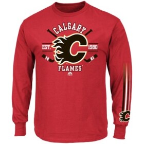 Majestic Pánské Tričko Calgary Flames Cross Check - dlouhý rukáv Velikost: S