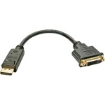 Digitus DisplayPort adapter cable, DP - HDMI type A M/F, 0.15m,w/interlock, DP 1.1a compatible, CE, bl