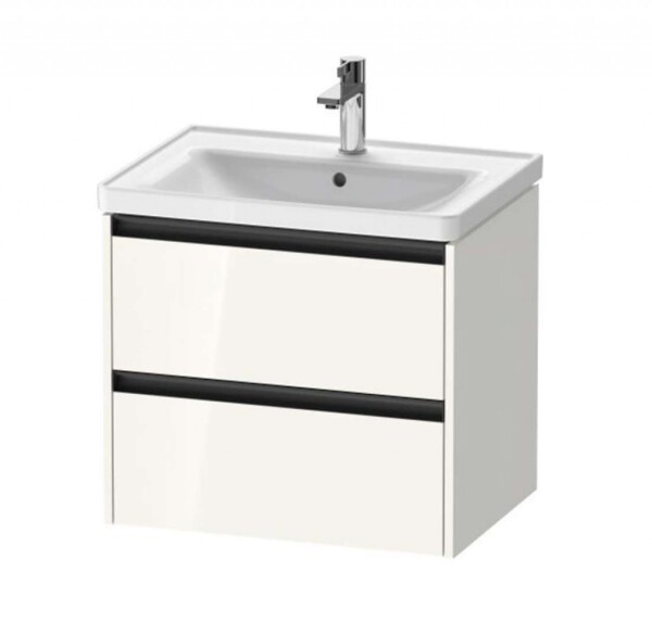 DURAVIT - Ketho.2 Umyvadlová skříňka 55x63x46 cm, 2 zásuvky, lesklá bílá K25282022220000