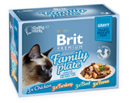 Brit Premium Cat D Fillets in Gravy Family Plate 1020g + Množstevní sleva