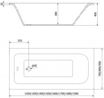 MEXEN/S - Vega obdélníková vana 150 x 70 cm s panelem + vanová zástěna 80 cm, černá vzor fix 550115070X9308007070