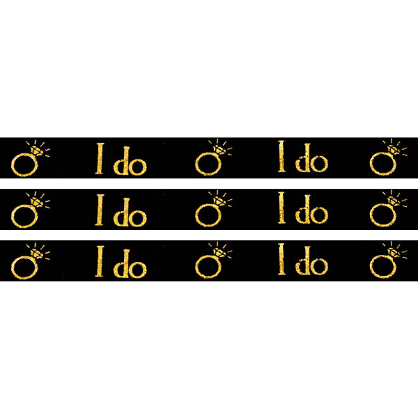 Lemovací pruženka - černá - "I do" - 15 mm - 5 m