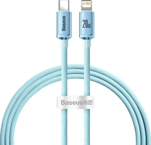 Baseus BSU3637 světle modrá / USB kabel / USB-C - Lightning / 1.2 m (BSU3637)