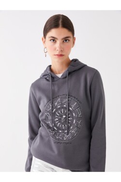 LC Waikiki Women's Printed Long Sleeve Hoodie