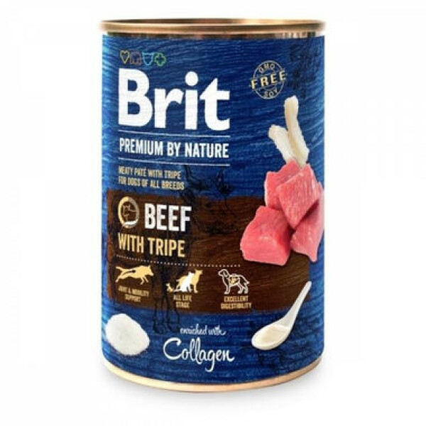 Brit Premium by Nature Beef with Tripes 400g / Konzerva pro psy (8595602561827)