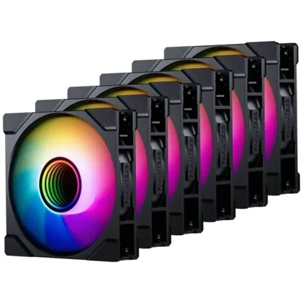 PHANTEKS M25 Gen2 PWM D-RGB Reverse Blade 6ks černá / 120mm / Hydraulic Bearing / Build Kit (GABU-846)