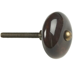 Ib Laursen Keramická úchytka Mocca 3,5 cm, hnědá barva, kov, keramika
