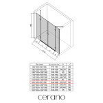 CERANO - Sprchové 2-pantové dveře Marino L/P - 6 mm - chrom, transparentní sklo - 208(119+89)x190 CER-8050BD7550