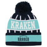Outerstuff Dětská zimní čepice Seattle Kraken NHL Go Fast Cuffed Knit W Pom